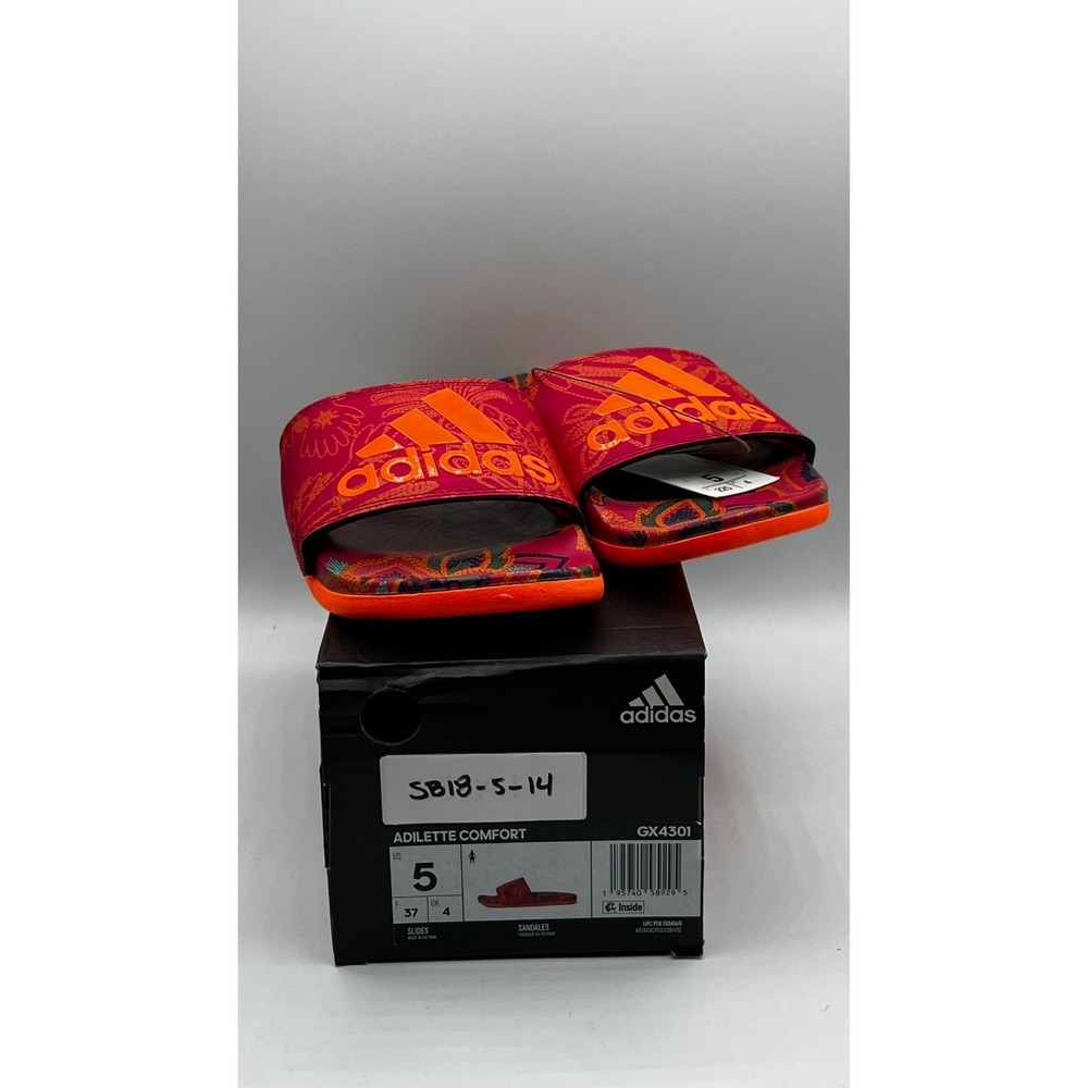 Adidas ADILETTE  COMFORT SANDALS GX4302 Orange /‎ Signal Orange / Vivid Berry